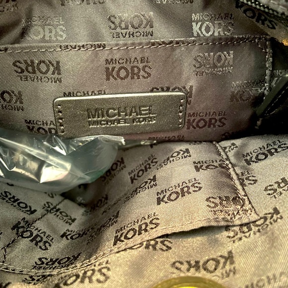 Like New Michael Kors Black Monogram Tote Bag - Picture 4 of 5